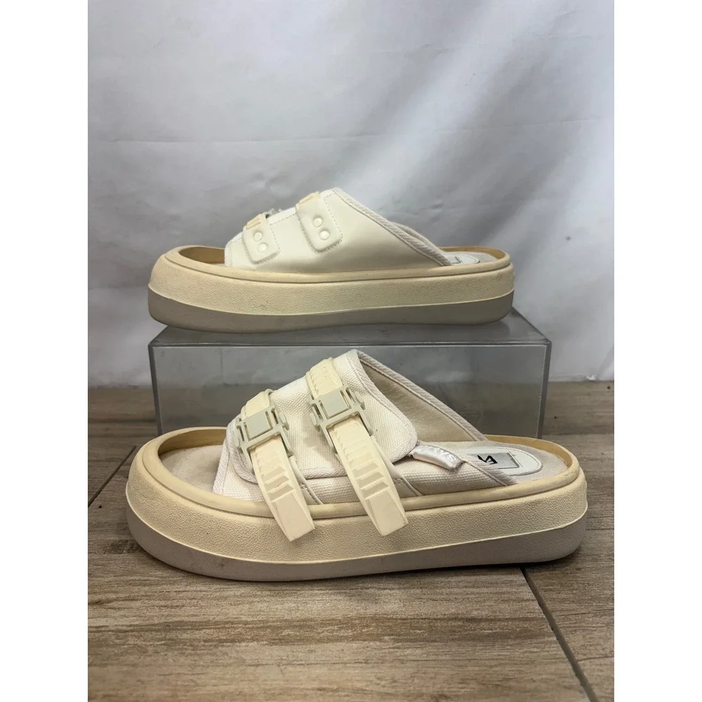Eytys Capri CCE Cream Platform Sandals Mens 7.5 Buckle Strap Slides Chunky Mules